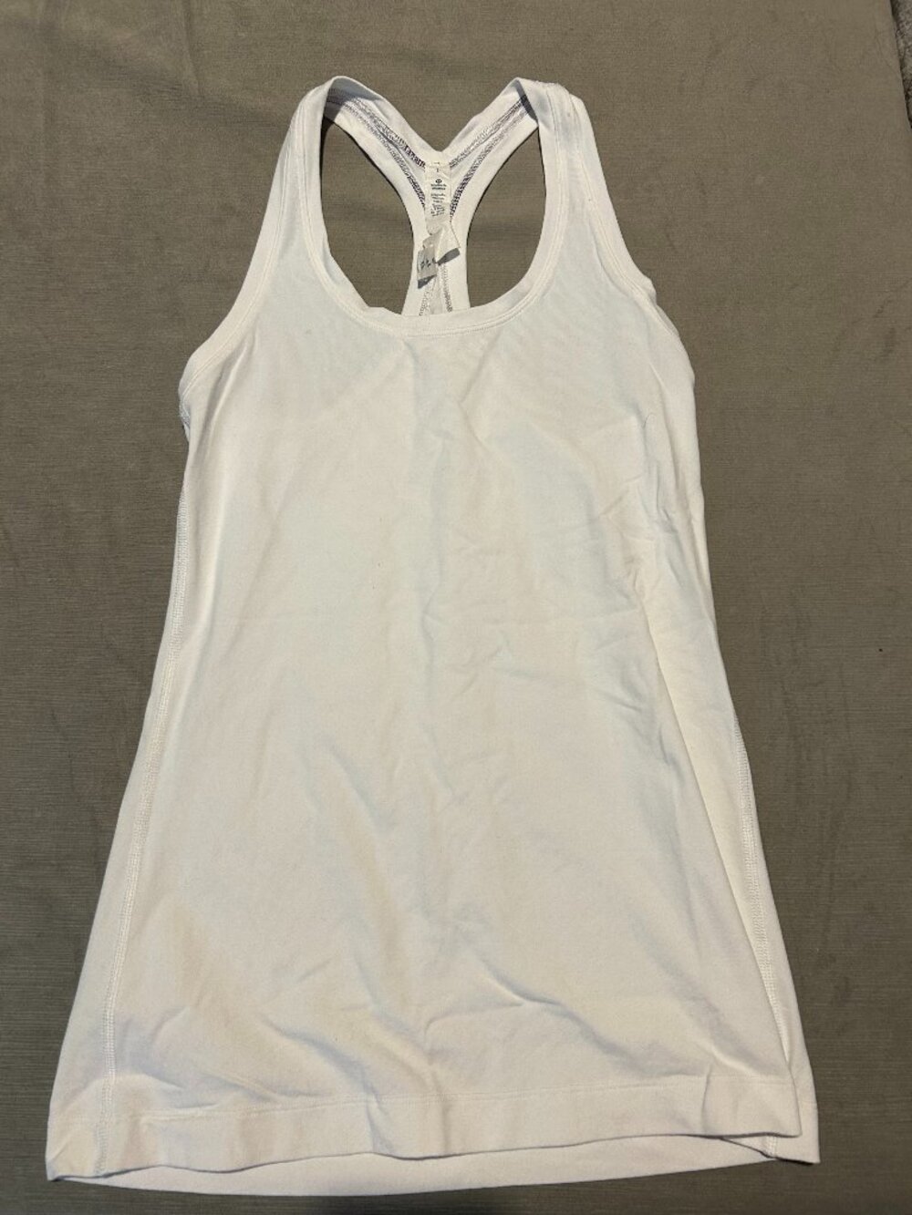 LULULEMON Cool Racerback Tank Top Nulu White Size 4